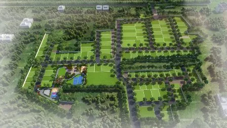 Aerial view of Prestige Plots Pulimamidi community