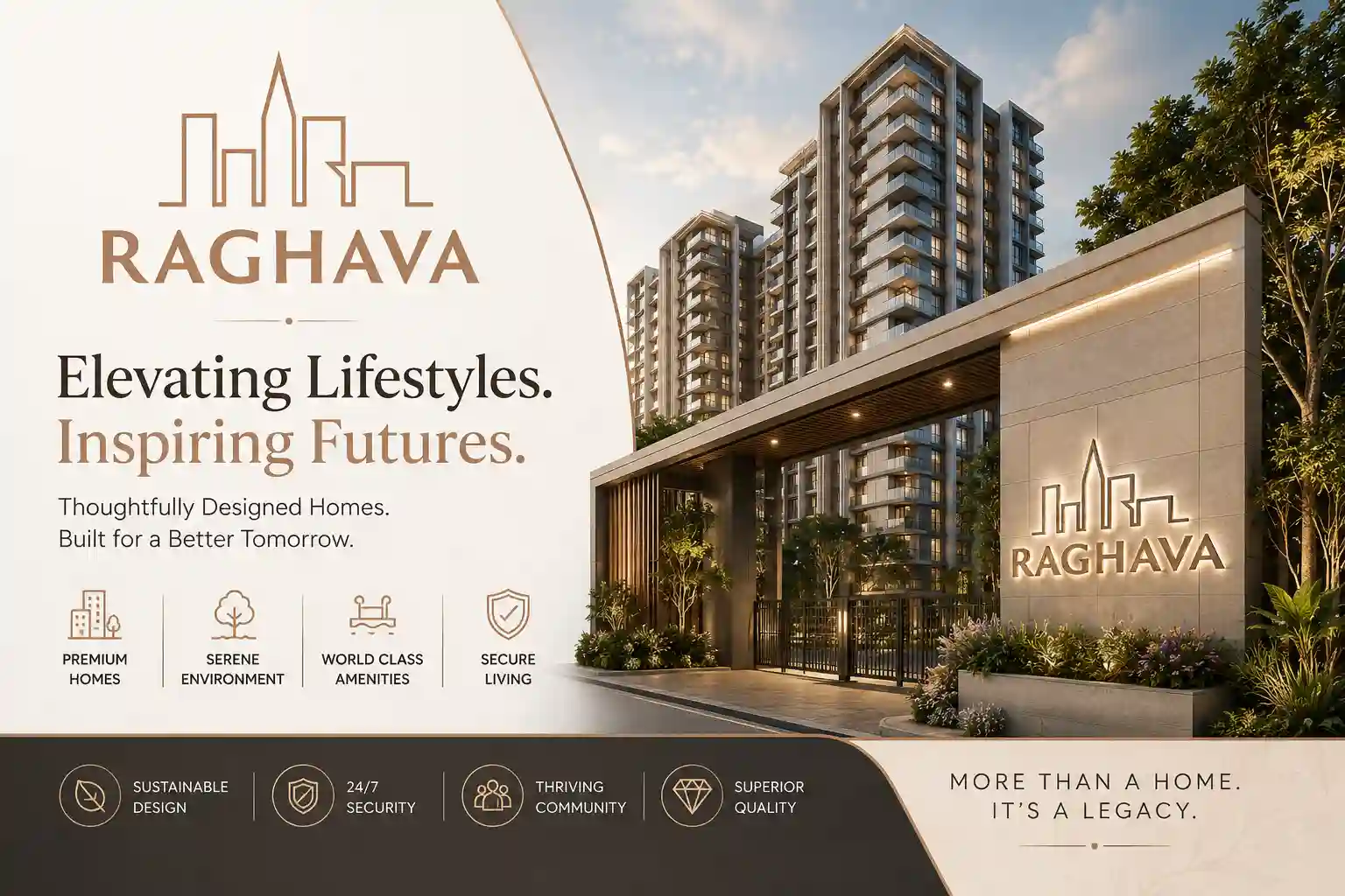 Raghava Constructions Official Logo for Rajendra Nagar Projects