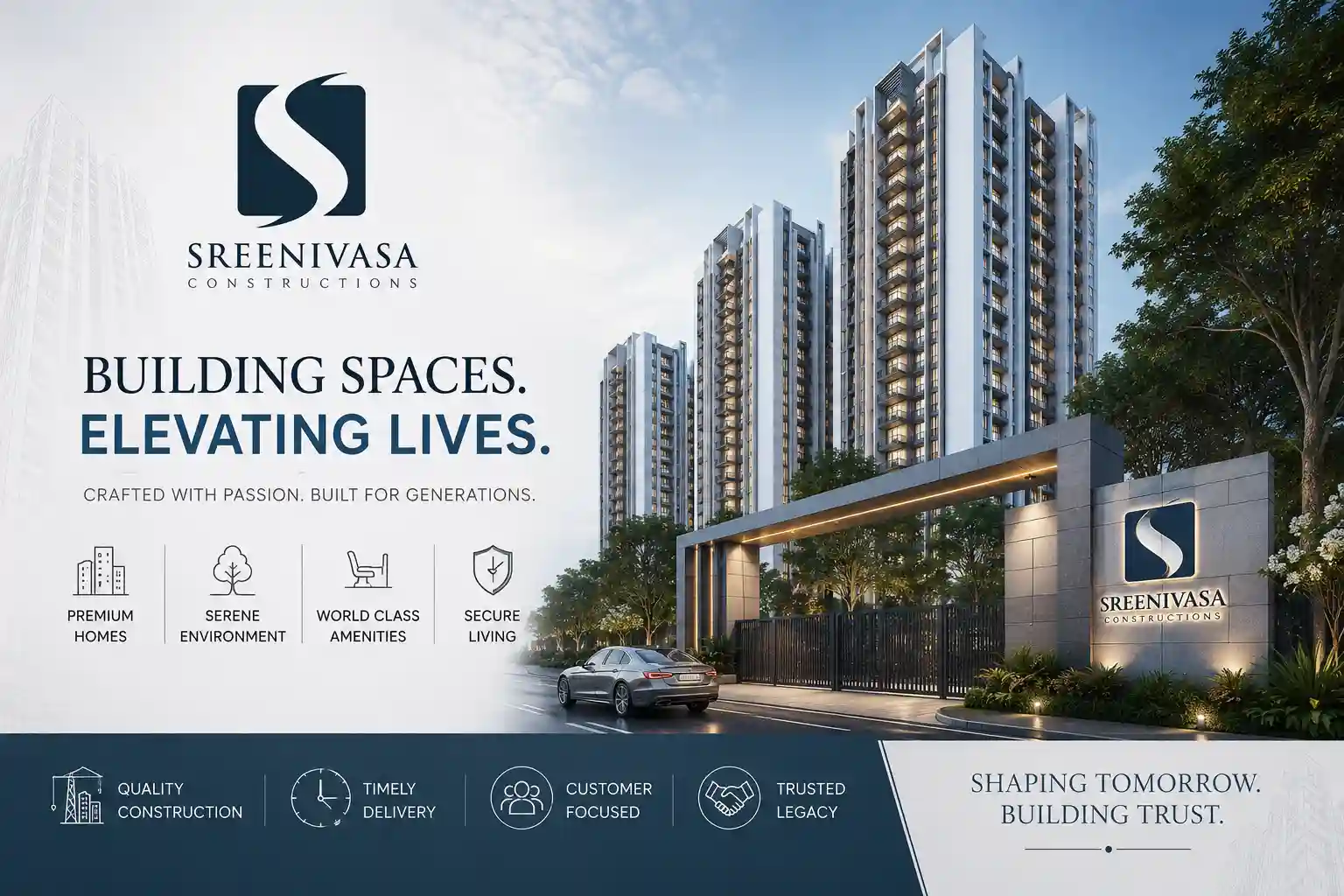 Sreenivasa Constructions Official Logo for Rajendra Nagar Projects